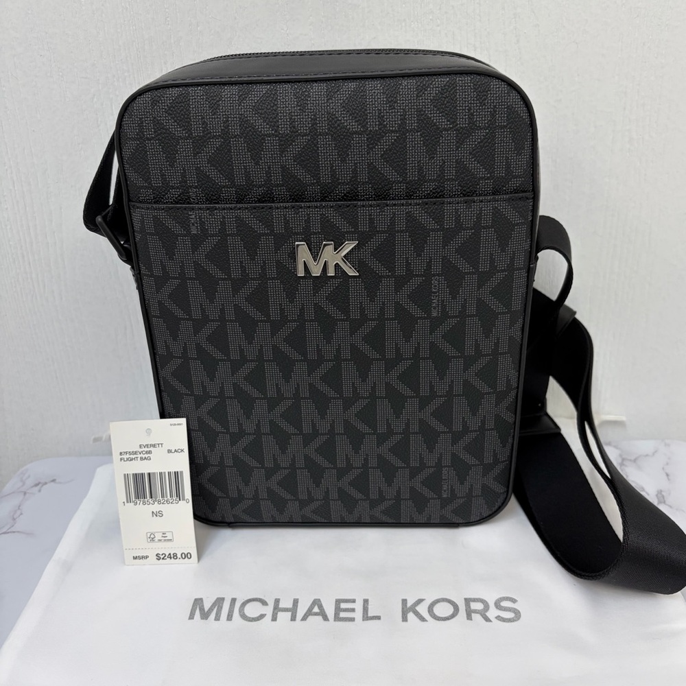 Michael Kors Black Monogram Messenger Bag